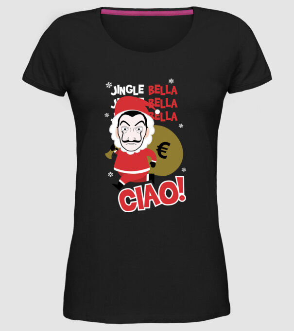 jingle bella christmas la casa de papel model negru pe tricou