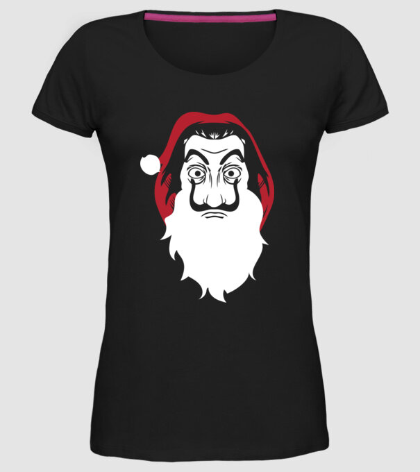 la casa de papel santa model negru pe tricou