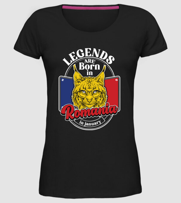 Legends are born in România january model negru pe tricou