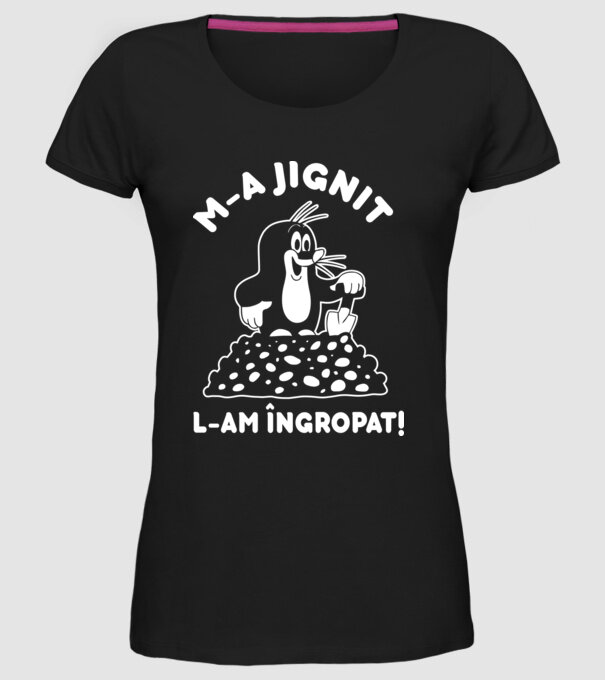 M-a jignit, l-am îngropat model negru pe tricou