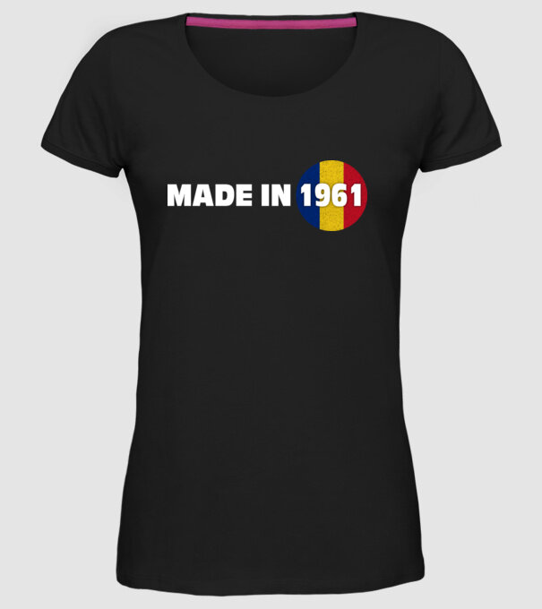 made in 1961 retro vintage model negru pe tricou