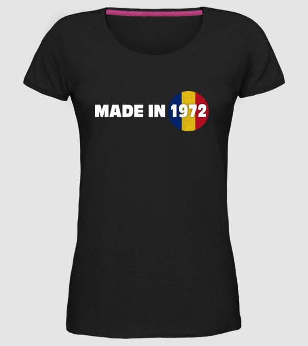 made in 1972 retro vintage model negru pe tricou
