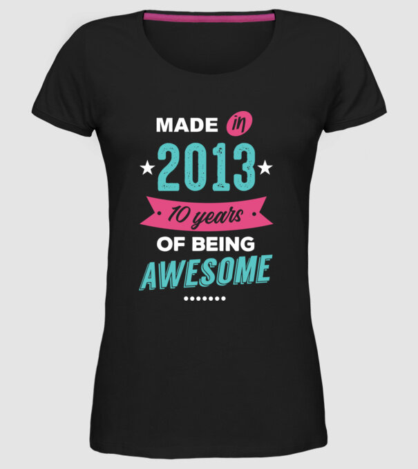 Made in 2013 model negru pe tricou