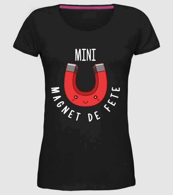 Mini magnet de fete model negru pe tricou