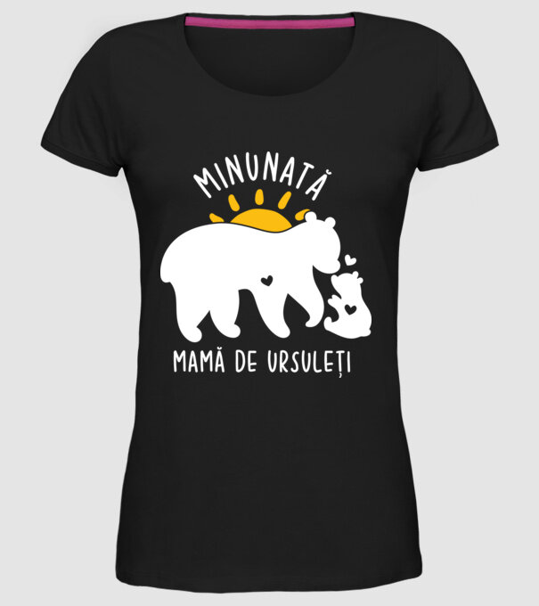 Minunată mamă de ursuleți model negru pe tricou