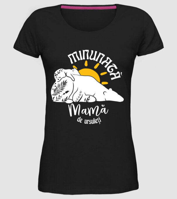 Minunată mamă de ursuleți model negru pe tricou