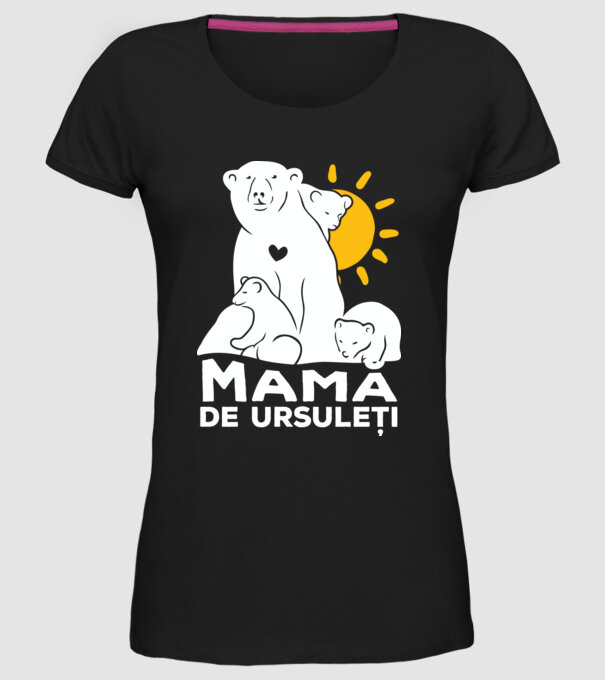 Minunată mamă de ursuleți model negru pe tricou
