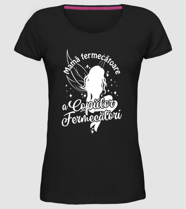 Mamă fermecătoare a copiilor fermecători model negru pe tricou