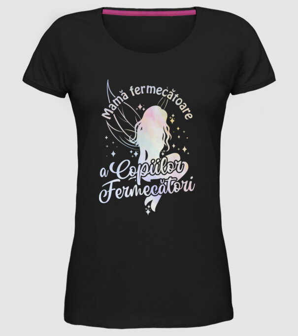Mamă fermecătoare a copiilor fermecători model negru pe tricou