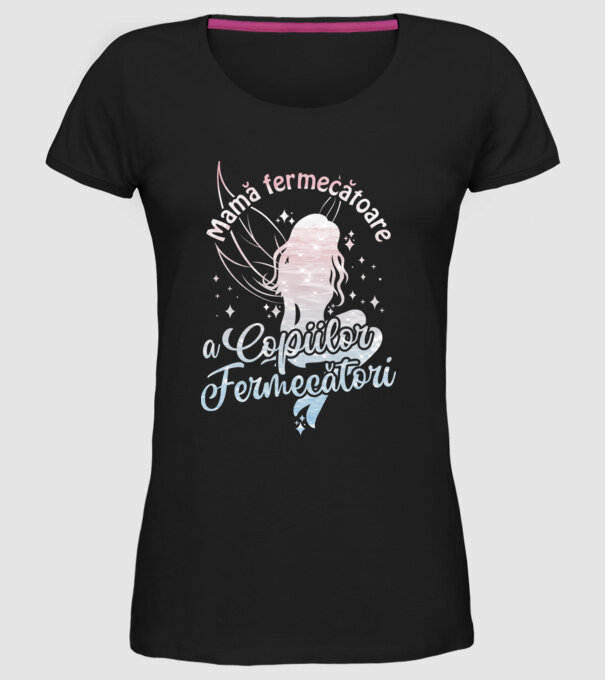 Mamă fermecătoare a copiilor fermecători model negru pe tricou