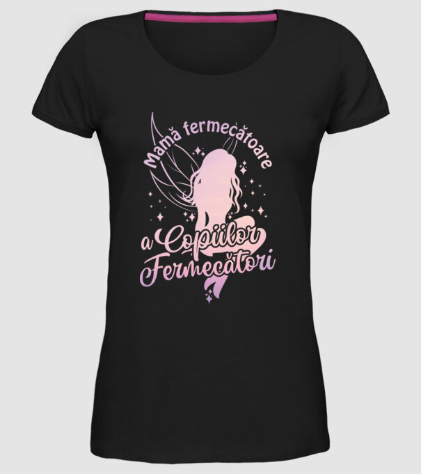 Mamă fermecătoare a copiilor fermecători model negru pe tricou