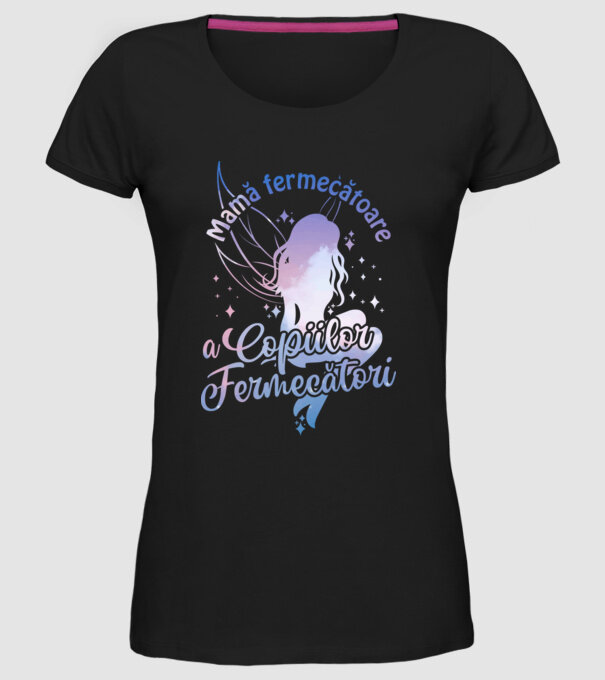 Mamă fermecătoare a copiilor fermecători model negru pe tricou