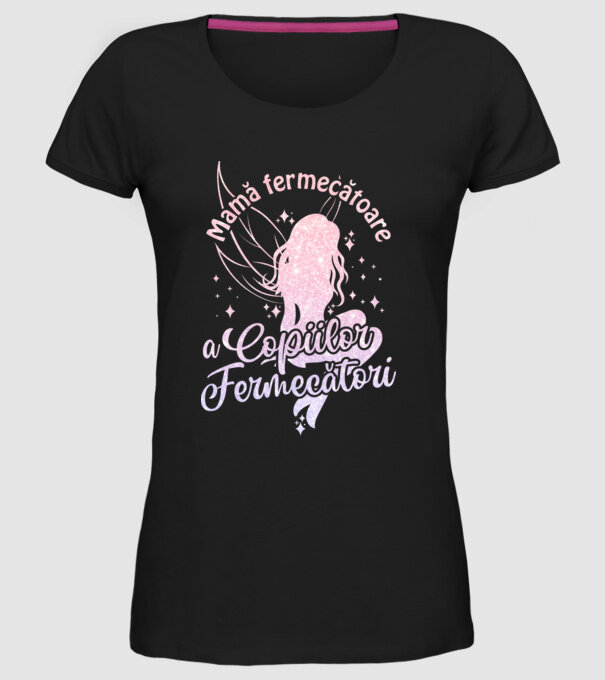 Mamă fermecătoare a copiilor fermecători model negru pe tricou