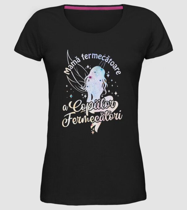 Mamă fermecătoare a copiilor fermecători model negru pe tricou