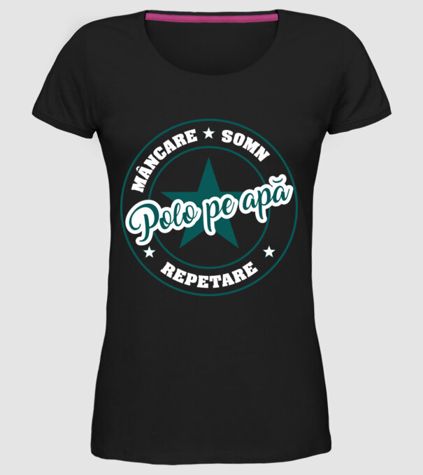 mâncare somn repetare POLO PE APĂ model negru pe tricou