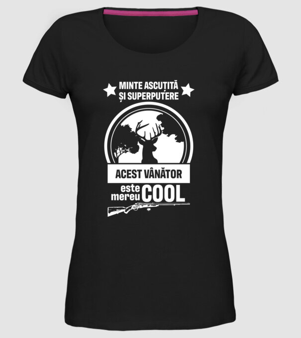 minte ascuțită și superputere acest vânător este mereu cool model negru pe tricou