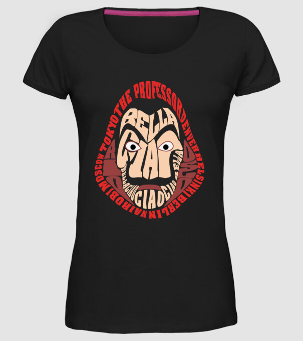 money heist logo names model negru pe tricou