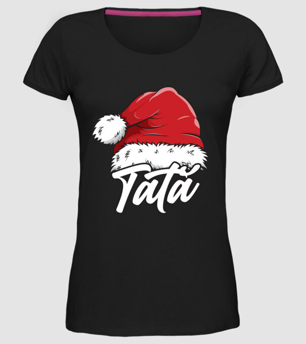 tată Santa Hat model negru pe tricou