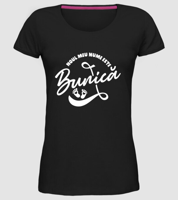 Noul meu nume este Bunică model negru pe tricou