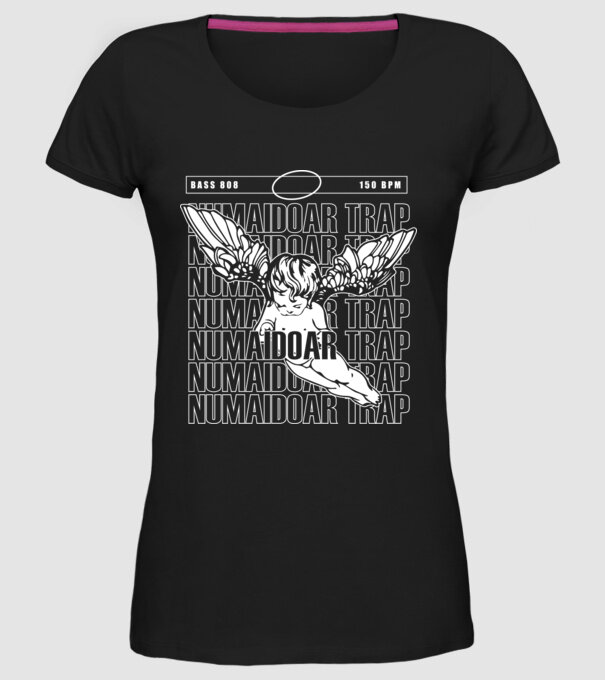 numaidoar trap model negru pe tricou