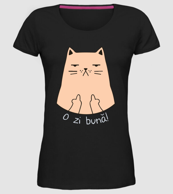 O zi bună model negru pe tricou