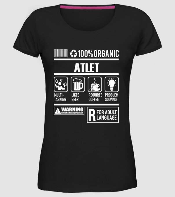 ATLET model negru pe tricou