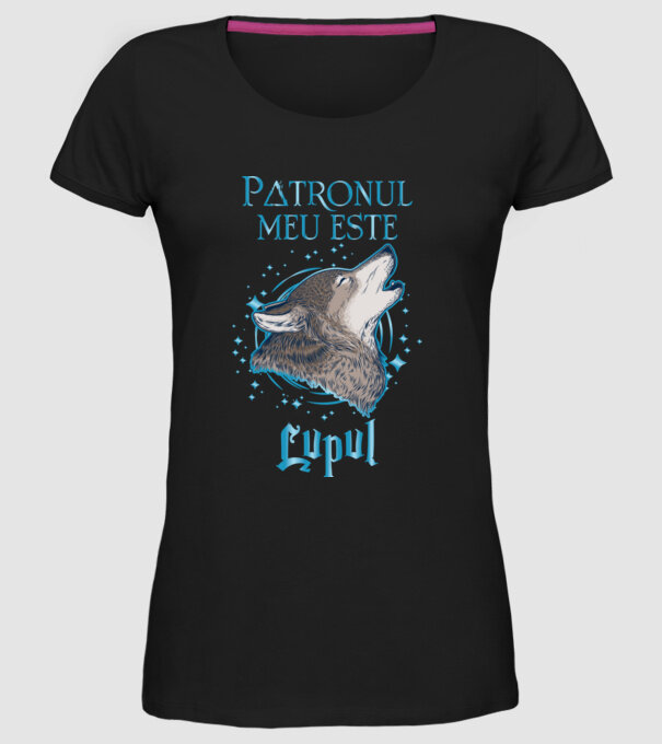 Patronul meu este LUPUL model negru pe tricou