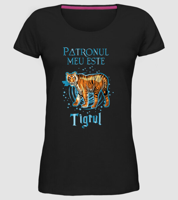 Patronul meu este TIGRUL model negru pe tricou