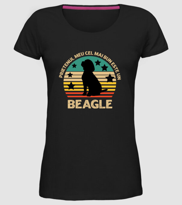 Prietenul meu cel mai bun este un beagle model negru pe tricou