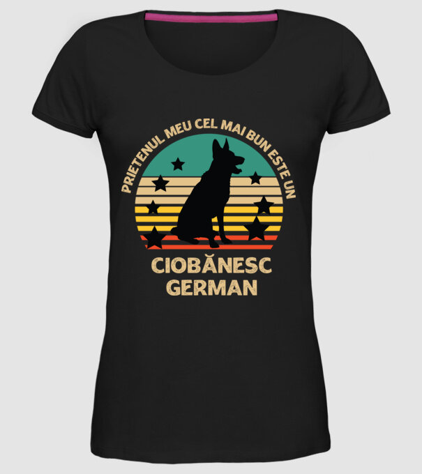 Prietenul meu cel mai bun este un ciobănesc german model negru pe tricou