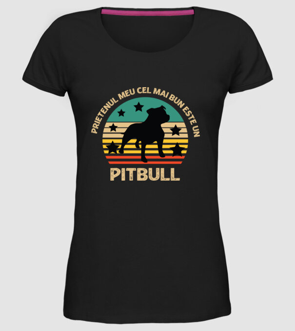 Prietenul meu cel mai bun este un pitbull model negru pe tricou