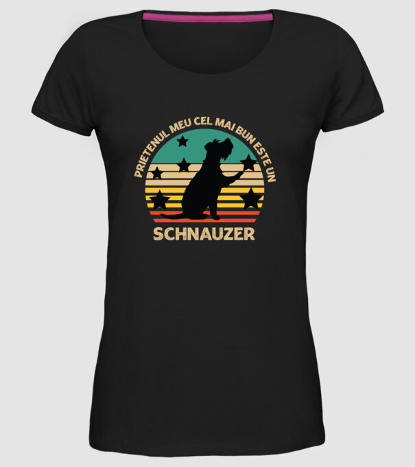 Prietenul meu cel mai bun este un schnauzer model negru pe tricou