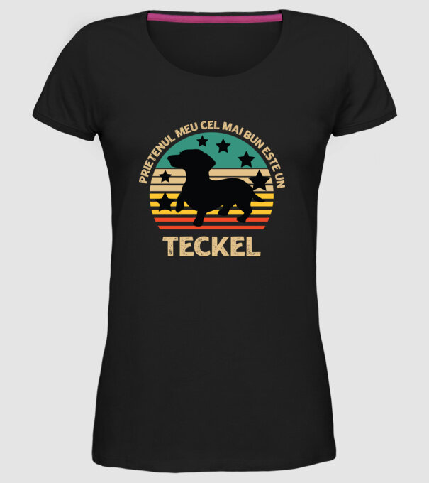 Prietenul meu cel mai bun este un teckel model negru pe tricou