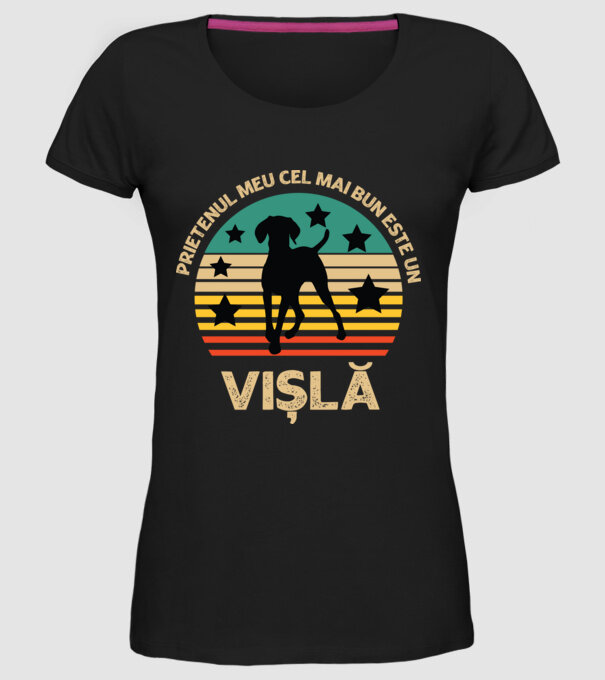 Prietenul meu cel mai bun este o vișlă model negru pe tricou