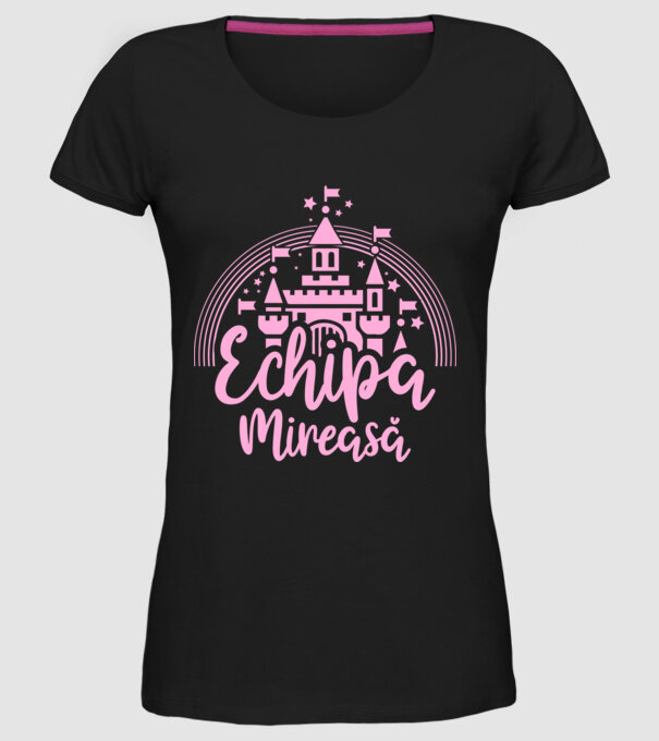 Prinţesă mireasă model negru pe tricou