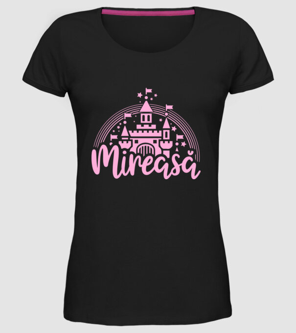 Prinţesă mireasă model negru pe tricou