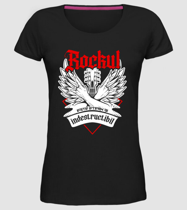 Rockul este etern și indestructibil model negru pe tricou