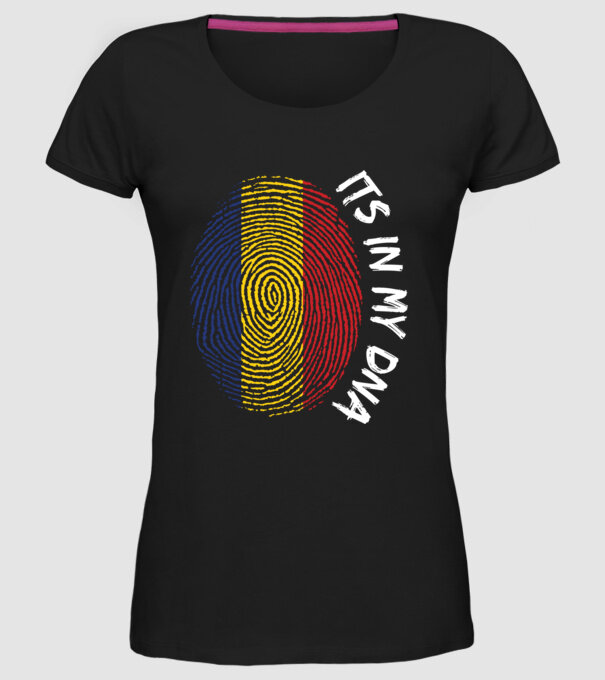 România fingerprint model negru pe tricou