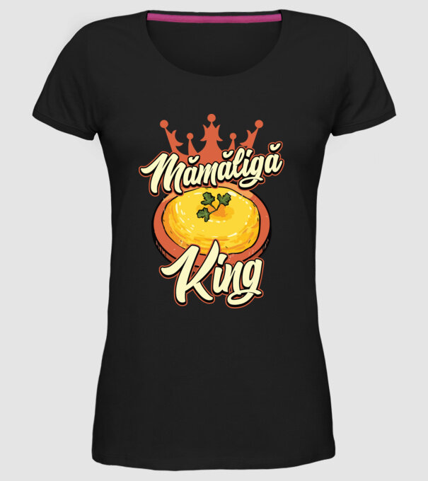 România Mămăligă model negru pe tricou