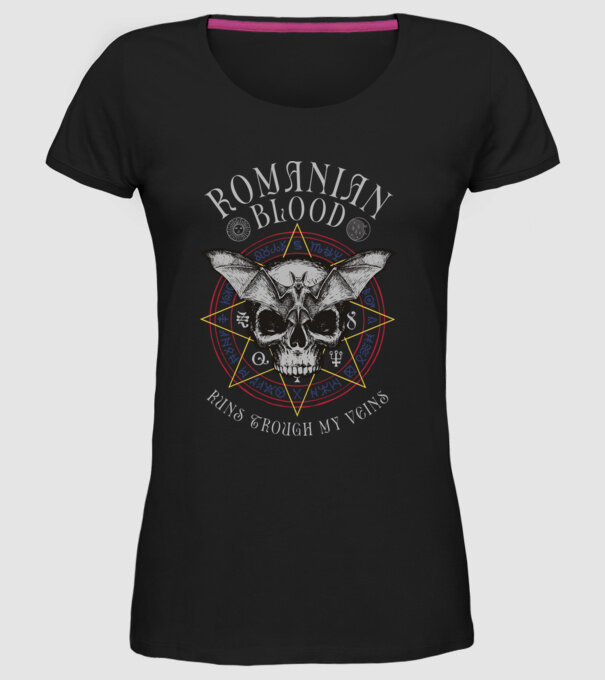 România Romanian Blood model negru pe tricou