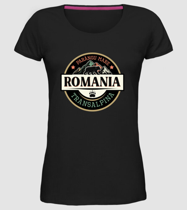 România transalpina model negru pe tricou