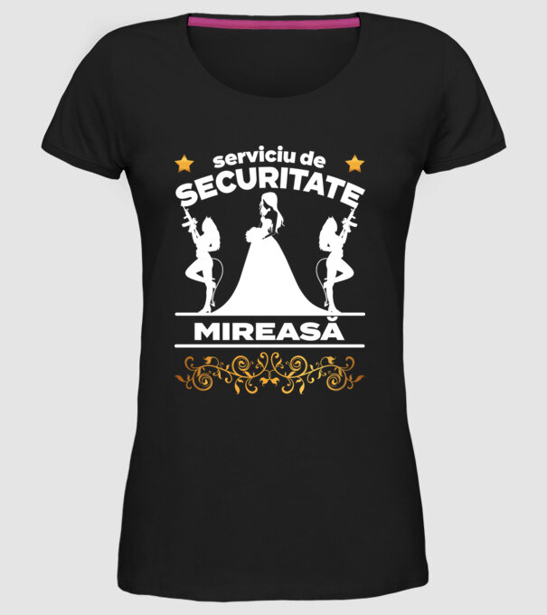 serviciu de securitate mireasă model negru pe tricou