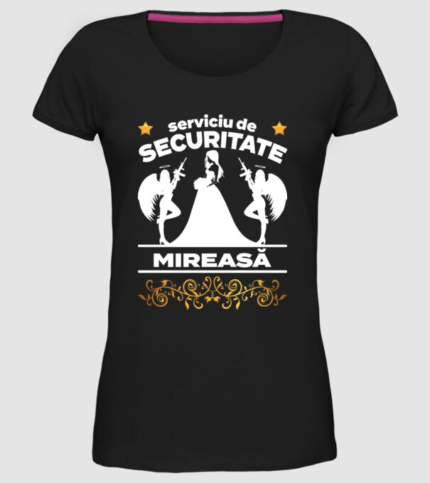 serviciu de securitate mireasă model negru pe tricou