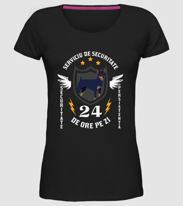 serviciu de securitate - securitate - persistență - 24 de ore pe zi model negru pe tricou
