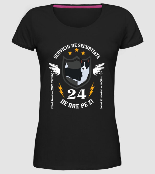 serviciu de securitate - securitate - persistență - 24 de ore pe zi model negru pe tricou