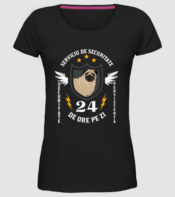 serviciu de securitate - securitate - persistență - 24 de ore pe zi model negru pe tricou