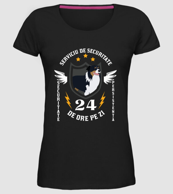 serviciu de securitate - securitate - persistență - 24 de ore pe zi model negru pe tricou