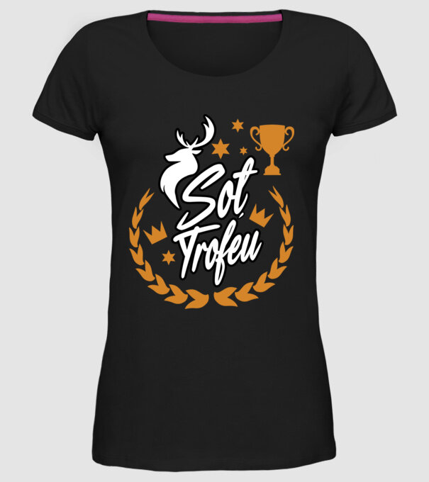 Soț trofeu model negru pe tricou