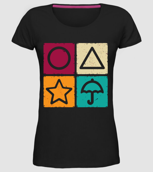 squid game motive game model negru pe tricou