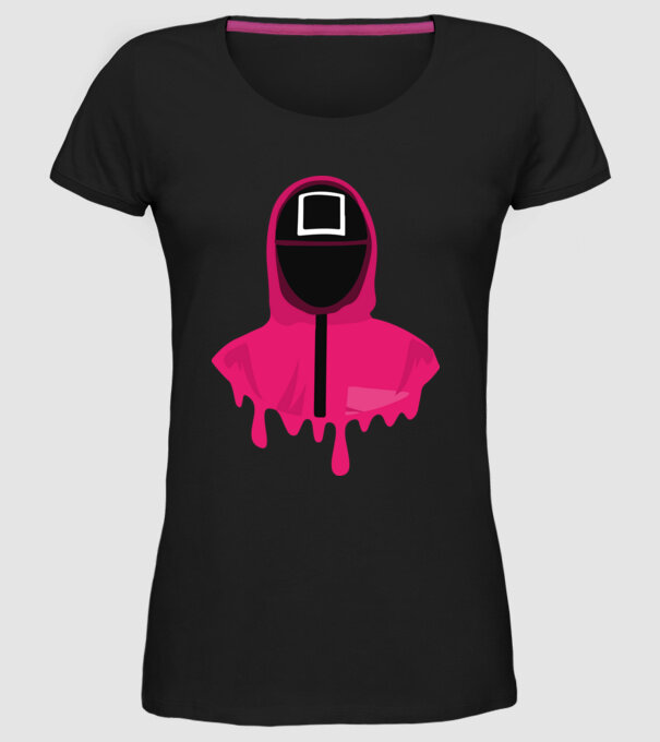 squid game square model negru pe tricou